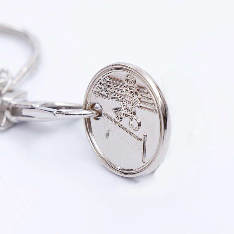 Custom Metal  Euro  Coin Keychain Shopping Trolley Coin /promotion Gifts  Keychain