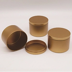 New Arrival Stock Metal DIY aromatherapy scented candles container gold plating Luxury Candle tin with Lid Bulk