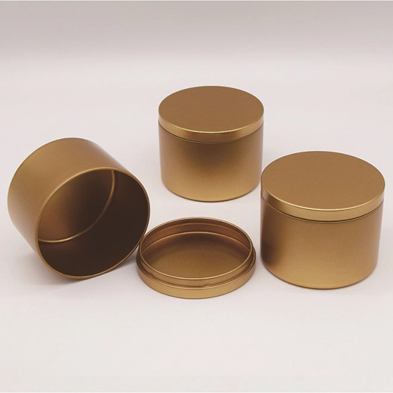 New Arrival Stock Metal DIY aromatherapy scented candles container gold plating Luxury Candle tin with Lid Bulk