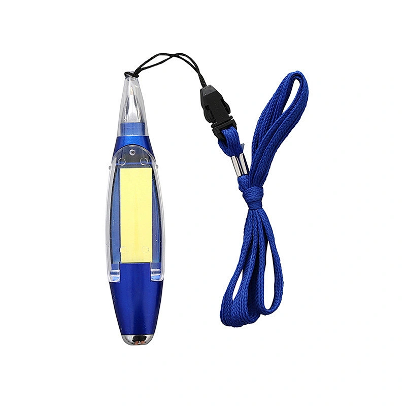 Creative custom LOGO multi-function ballpoint pen with LED light and hanging rope notepaper free gifts for clients promotion eve