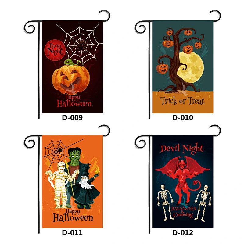 Hot sale custom advertising Double Side garden sublimation printing flag Decoration promotion gift Halloween  Flags