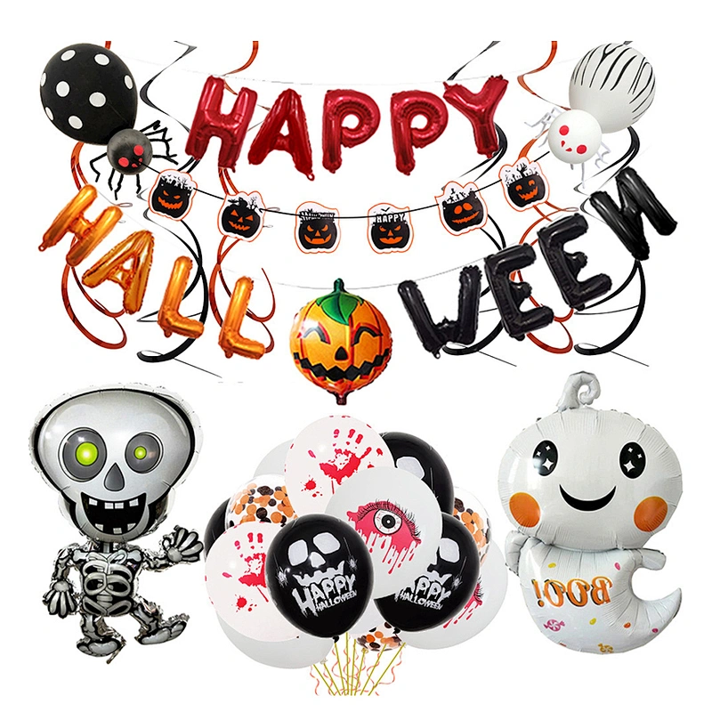 Celebrating decorations for party balloon Halloween holiday flag-pulling kit Ghosts and pumpkins decorations