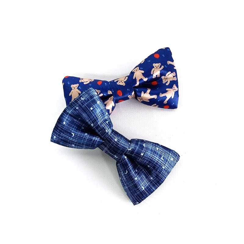 Custom OEM Sublimation printing Classical Handmade Pet Dog Bowtie for small medium  dogs pattern Dog Bowtie