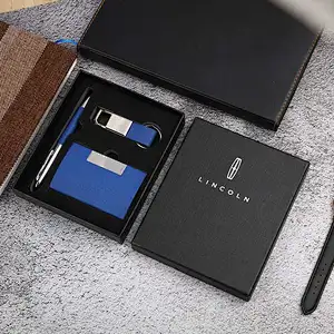 business gift set notebook+business card case + key chain + signature pen  promotion