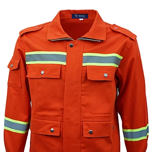Custom summer sanitation worker overalls long sleeve reflective clothing construction site highway orange overalls