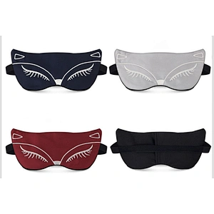 Sleep eye mask headwear sleep shading cartoon cute little fox embroidery ice compress eye shield silky eye mask customized logo
