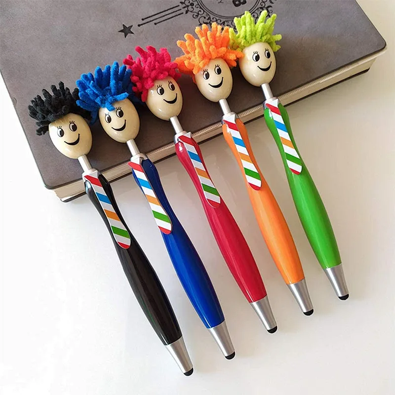 Creative multi-functional cartoon doll head ballpoint pen Maomao head mobile phone touch screen advertising gift pens