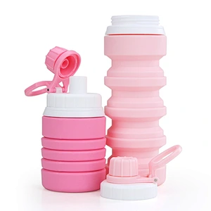 customizable 300ml Foldable water bottle Food grade BPA free portable sport cycling hiking silicone water bottle