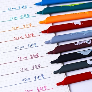Creative gel-ink pen with ruler multi-color cartoon neutral pen with measure custom logo 0.5mm student signature pen