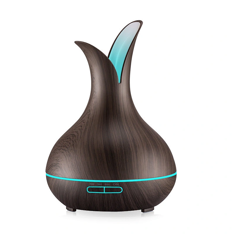 modern wood grain humidifiers with timer cute large capacity essential oil aroma diffuser color changing auto shut off