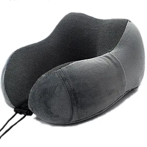 Memory U-shaped neck guard pillow with buckle cervical slow recovery neck pillow plush office nap pillow