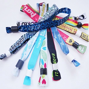 High quality festival  custom  one-off polyester fabric wristband