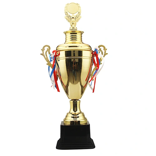 Hot sell Custom logo Golden classic metal trophy cup  plastic bottom custom size shape competition souvenir trophy cup
