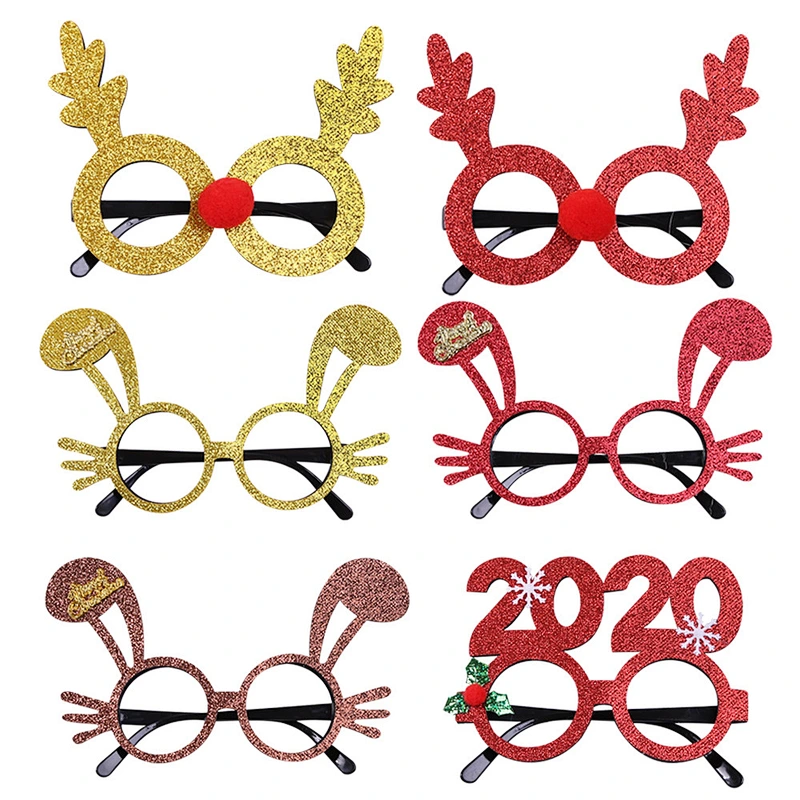 Wholesale custom promotional gifts Christmas decoration supplies Santa cute Christmas glasses
