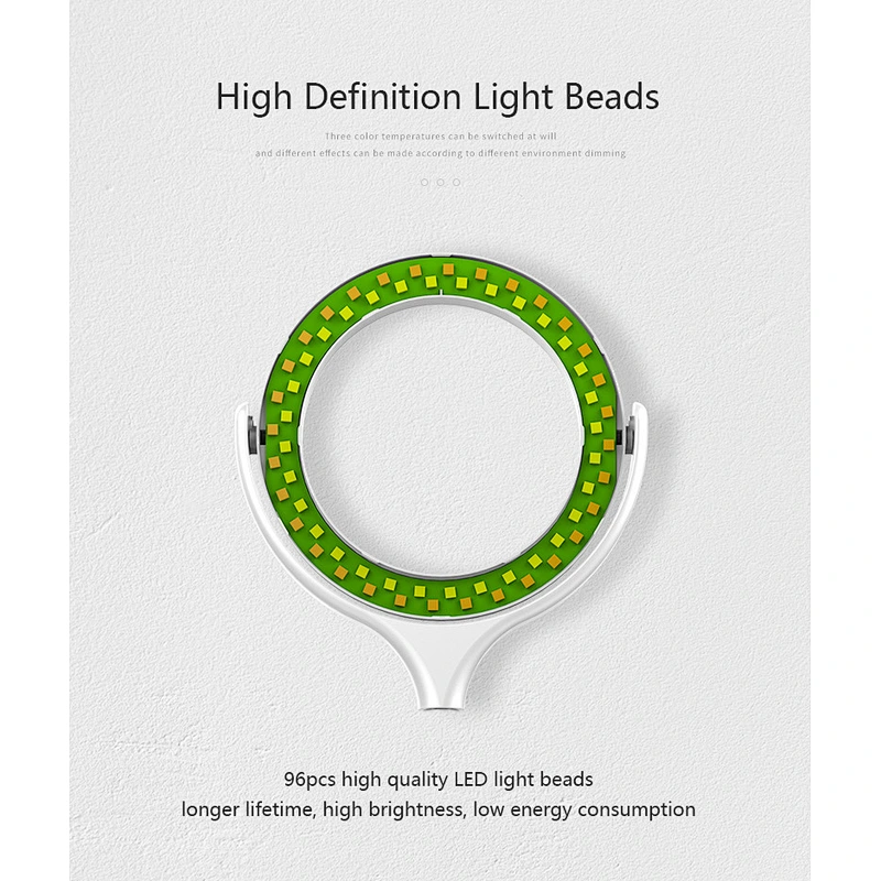 8 inch Photography Studio Makeup LED Beauty Selfie Live Light 3 Color Tones Adjustable Ring Light For Phones with Stand