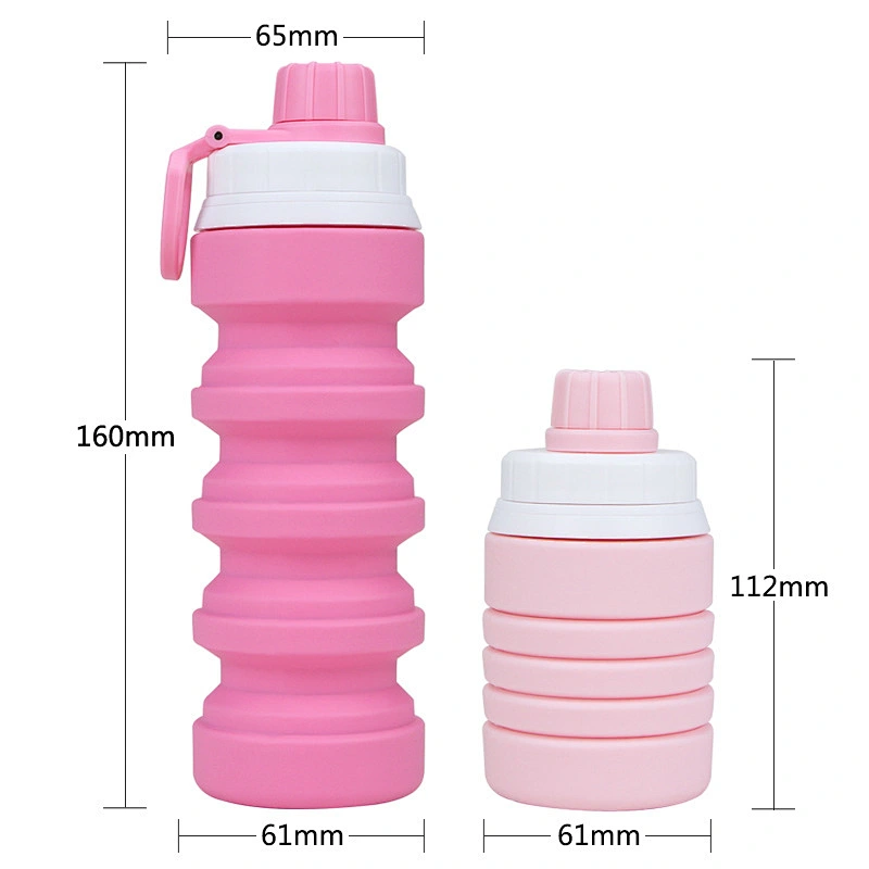 customizable 300ml Foldable water bottle Food grade BPA free portable sport cycling hiking silicone water bottle
