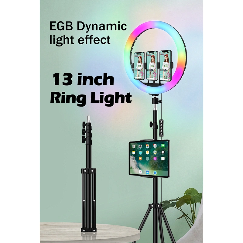 Hot sale 13 inch LED selfie  ring light  remote control tripod stand  video switchable ring light