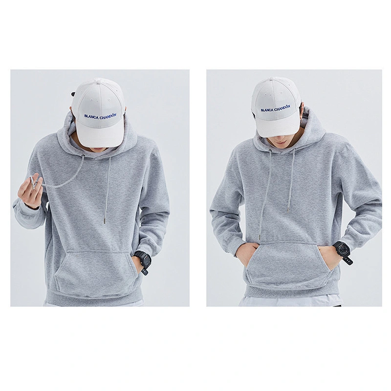 Custom design logo heavy warm winter top wear unisex solid color casual pullover hoodie
