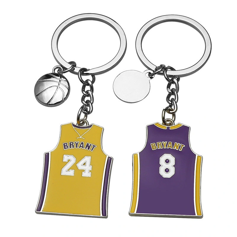 High Quality custom promotional keychain with logo,Commemorating the forever great Basketball Number 24 souvenir soft enamel key