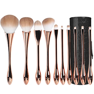 Portable Hot sale custom logo professional makeup pink brush set 10 piece packaging bag makeup beauty brushes