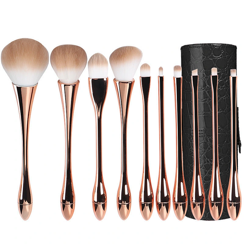 Portable Hot sale custom logo professional makeup pink brush set 10 piece packaging bag makeup beauty brushes