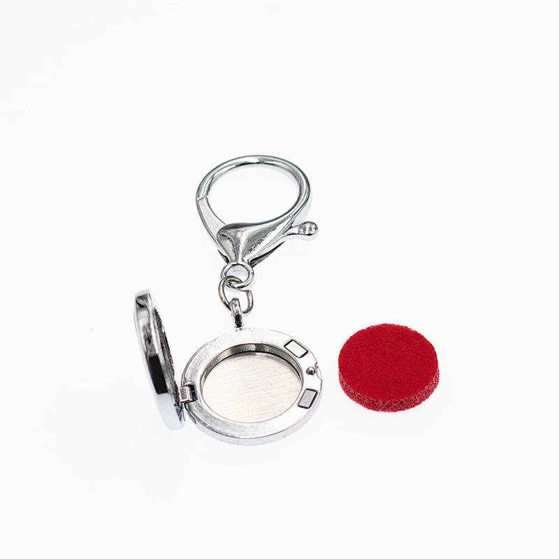 custom logo Best Quality stainless steel Life  tree  Essential oil diffuser  keychain  With cotton fleexe