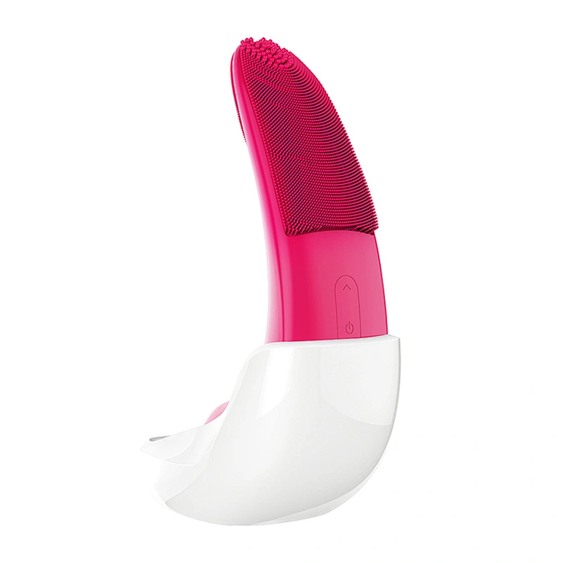 Wireless Multispectral wave Face exfoliating brush Silicone  rechargeable face cleaner machine