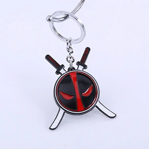 Wholesale popular Custom Logo gift Marvel Comics Zinc Alloy Metal Deadpool Keychains