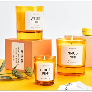 New Design  215ml  Scented Candles Glass Jar Empty Storage Container Wholesale DIY Glass Jar Scented Candles Flame ColoredJar