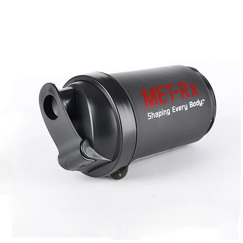 Free customized logo shaker water bottle with dry storage compartment shake cup portable fitness sports plastic kettle