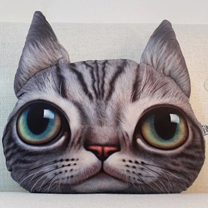 Decorative throw pillow and rug 3D cat face sofa cushion  cute car cat pillow sofa cushion plush toy custom printed pillow