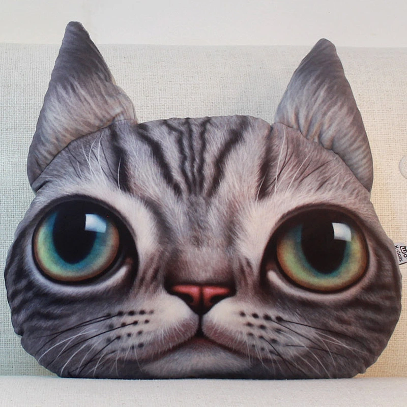 Decorative throw pillow and rug 3D cat face sofa cushion  cute car cat pillow sofa cushion plush toy custom printed pillow