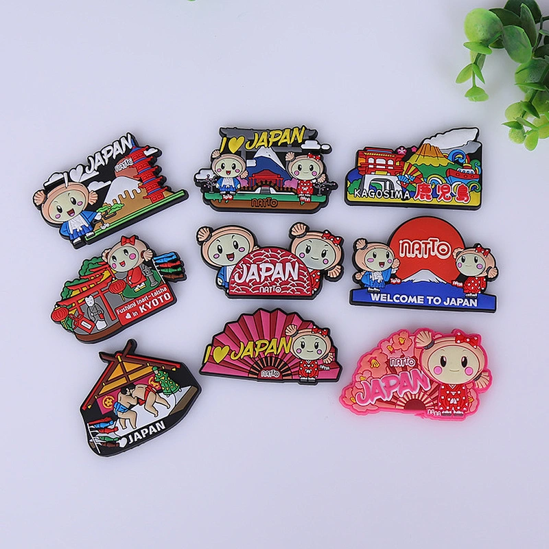 High quality cheap Creative Souvenir custom 3D Soft PVC Silicone Fridge Magnets