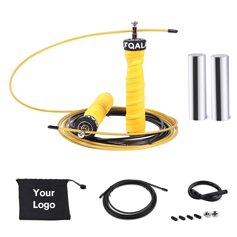 Gym fitness heavy weighted jump rope  adjustable metal speed skipping jumping rope