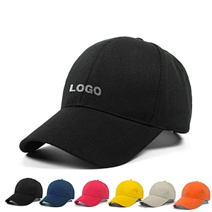 Custom logo sports Cotton hat mens solid color 6 panel baseball hat Wholesale Unisex  Baseball hat