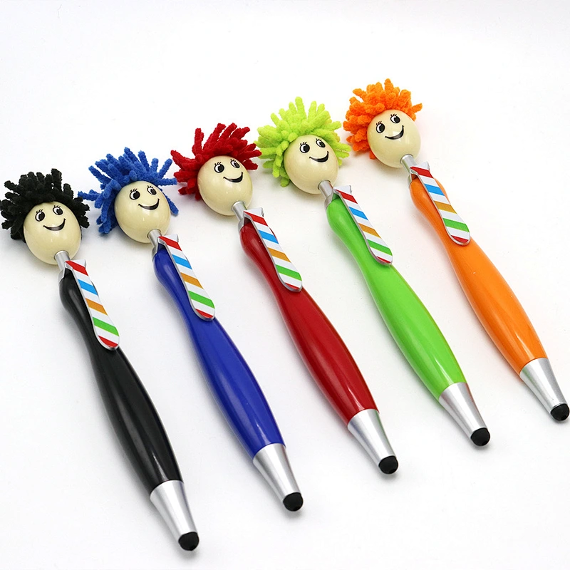 Creative multi-functional cartoon doll head ballpoint pen Maomao head mobile phone touch screen advertising gift pens