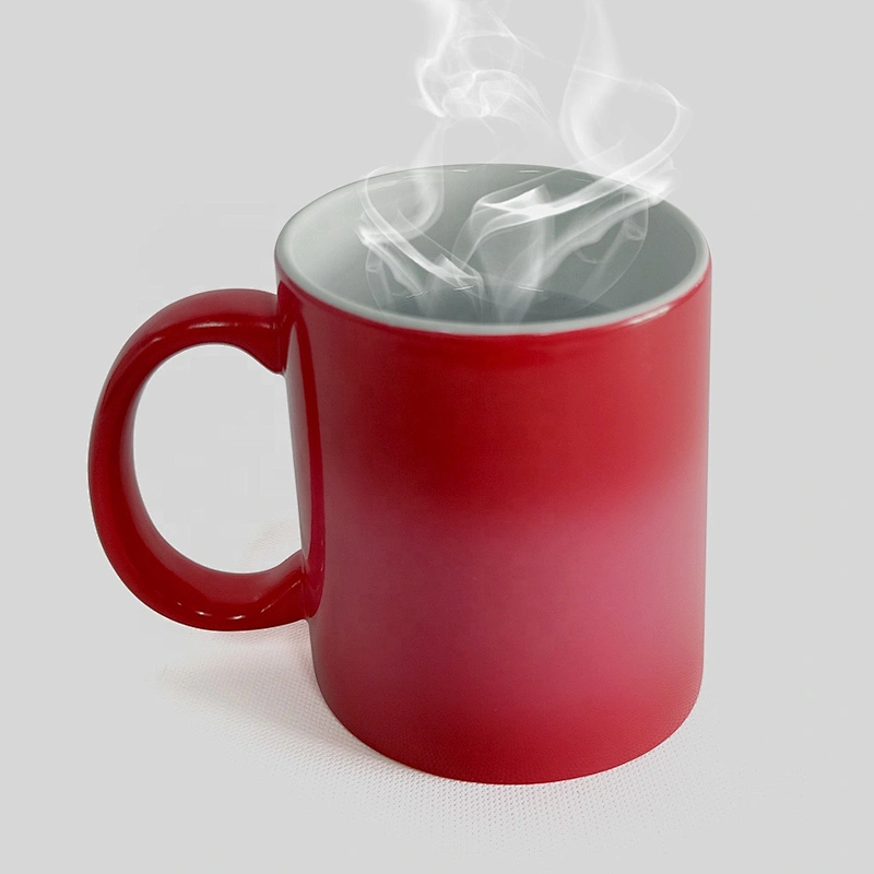 Promotional gifts High quality 12 oz porcelain round handle Mug Temperature-sensitive color-change mug
