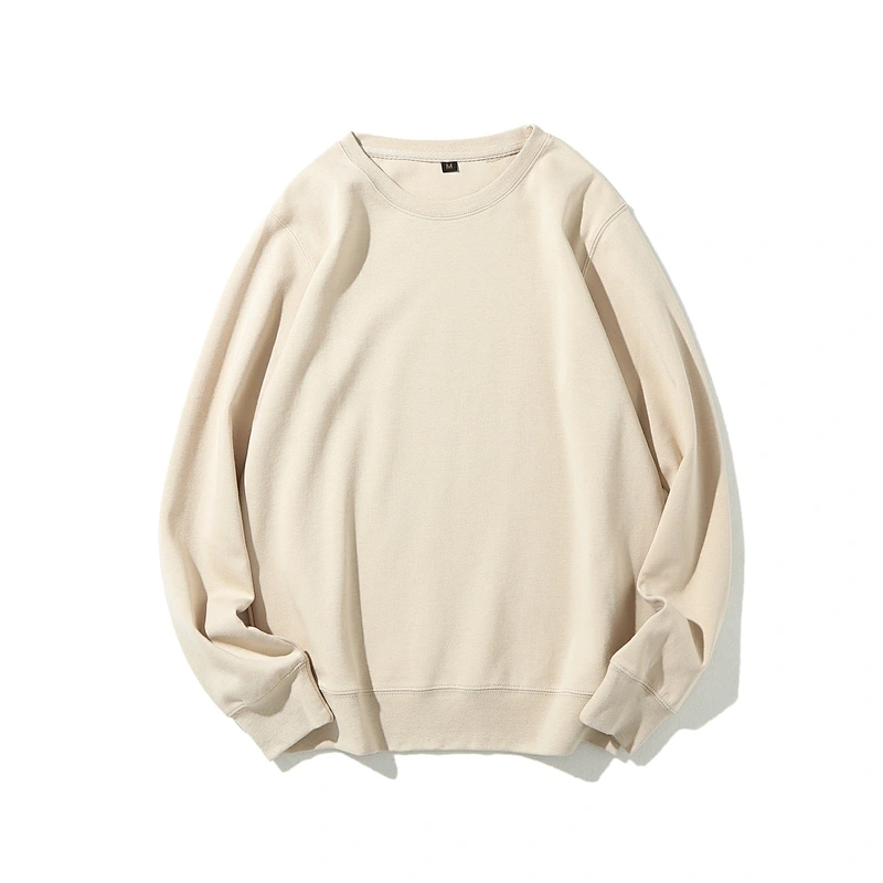 Advertising promotion High Quality Long Sleeve Crewneck Men Sweatshirt Oversize Custom logo Pure Color Sweatshirt O-neck