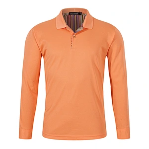 2020 New Autumn Customized blank Polyester / Cotton Knitted Men Casual long Sleeve polo T-shirts