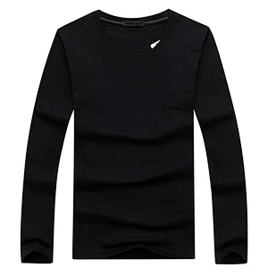 Men's cotton round collar loose-fitting oversize shirt for cultural advertising wholesale custom logo long sleeve t shirts