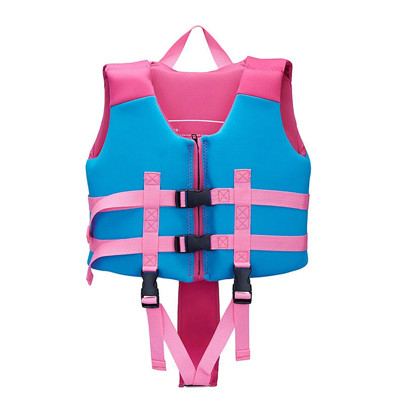 Promotional Children's swimming life jacket SBR customized LOGO double-span safety buoyancy vest with fin protection