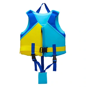 Promotional Children's swimming life jacket SBR customized LOGO double-span safety buoyancy vest with fin protection