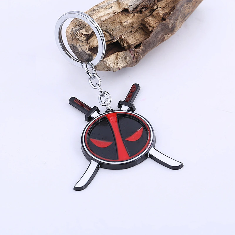 Wholesale popular Custom Logo gift Marvel Comics Zinc Alloy Metal Deadpool Keychains