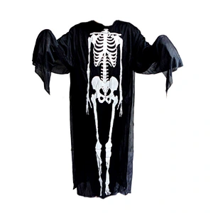 wholesale custom  halloween Prank party  costumes children and adults Scared Skull skeleton cloak with face cover