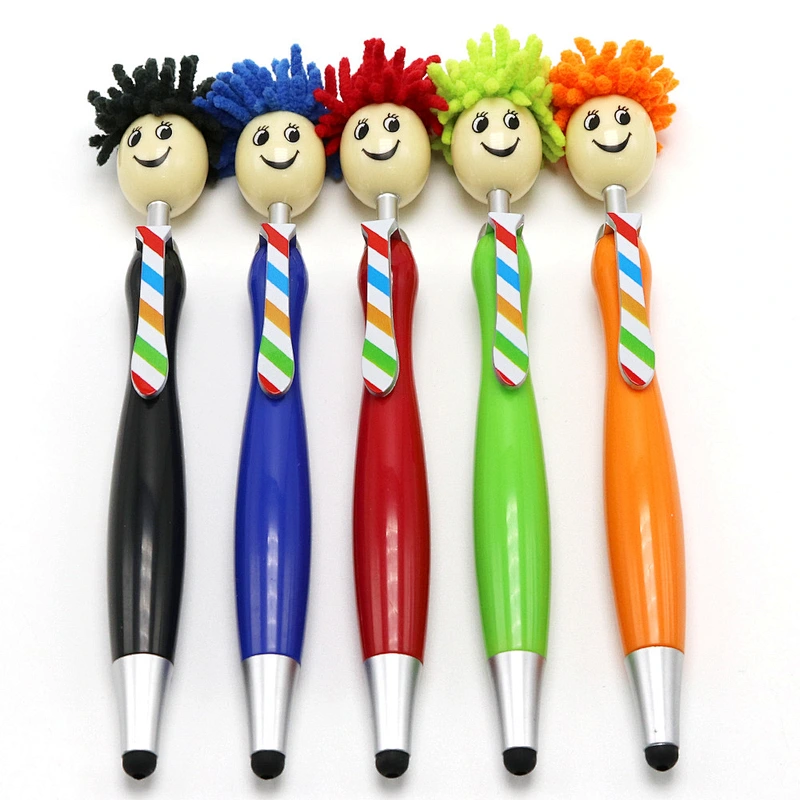Creative multi-functional cartoon doll head ballpoint pen Maomao head mobile phone touch screen advertising gift pens