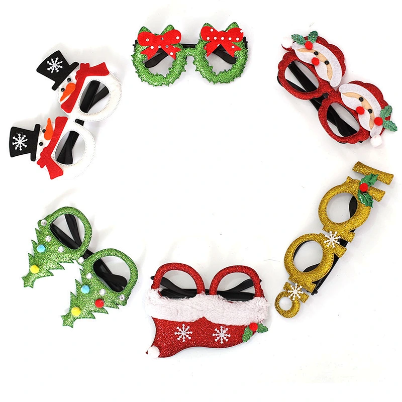 Wholesale custom promotional gifts Christmas decoration supplies Santa cute Christmas glasses