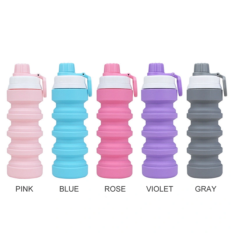 customizable 300ml Foldable water bottle Food grade BPA free portable sport cycling hiking silicone water bottle