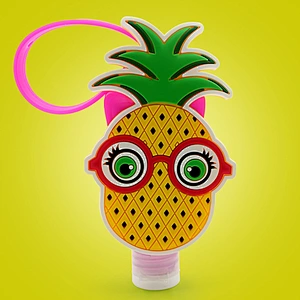 3D Key chain lanyard carton portable silicone 30ml bottle holder hand sanitizer gel silicone gel case holder