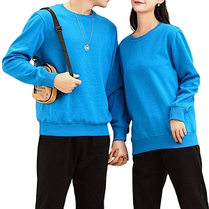 Wholesale fashion spring autumn 100% cotton round neck casual long sleeve sweater Adults unisex for customized logo