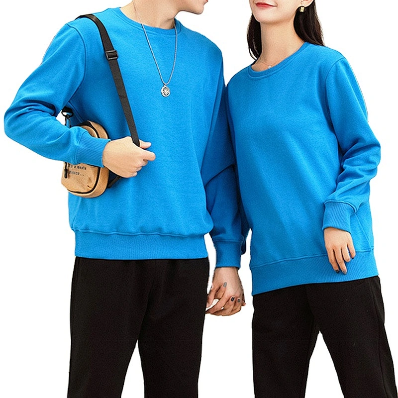 Wholesale fashion spring autumn 100% cotton round neck casual long sleeve sweater Adults unisex for customized logo